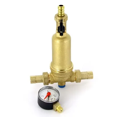 Фильтр промывной Uni-Fitt ВН 1/2" х 3/4" с редукц. соед., со сливным шаровым краном и манометром