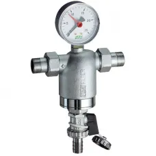 Фильтр промывной FAR 1/2"Н 100 мкм Tmax: 95 'C 25 бар с манометром