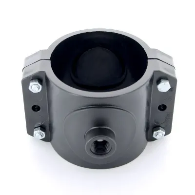 Врезка монтажная Unidelta зажим-В 110 x 1/2" 4 болта, для труб ПНД полипропилен PP-B