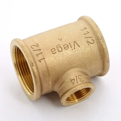 Тройник В 11/2" x 3/4" x 1"1/2  бронза