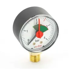 Манометр радиальный 1/4" UNI-FITT 4 бар 50 мм Манометр радиальный 1/4" UNI-FITT 4 бар 50 мм