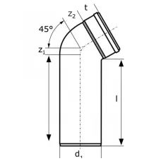 Ostendorf Skolan Отвод удлиненный DN 110 х 45° 335960