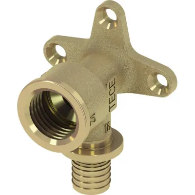 Уголок с настенным креплением TECEflex, латунь 16 x Rp 1/2"