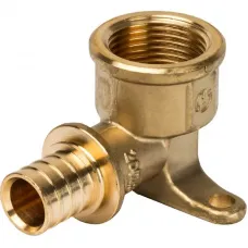 Stout SFA-0009-002034 Угольник настенный с креплением 20xRp 3/4" для труб из сшитого полиэтилена аксиальный  