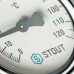 Stout SIM-0004-630015 Термометр биметаллический накладной с пружиной - Корпус Ø 63 мм, Диапазон 0...120°С, Размер 1/2"