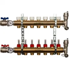 Stout SMB 0473 000007 Коллектор из латуни с расходомерами 1"/3/4"x7