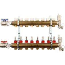 Stout SMB 0473 000008 Коллектор из латуни с расходомерами 1"/3/4"x8