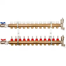 Stout SMB 0473 000012 Коллектор из латуни с расходомерами 1"/3/4"x12