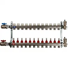 Stout SMS 0907 000012 Коллектор из нержавеющей стали в сборе с расходомерами 1"/3/4"x12 Stout SMS 0907 000012 Коллектор из нержавеющей стали в сборе с расходомерами 1"/3/4"x12