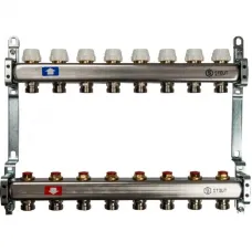 Stout SMS 0922 000008 Коллектор из нержавеющей стали без расходомеров 1"/3/4"x8 Stout SMS 0922 000008 Коллектор из нержавеющей стали без расходомеров 1"/3/4"x8