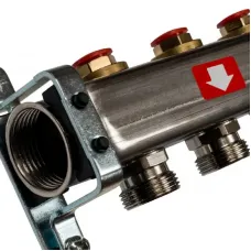 Stout SMS 0922 000008 Коллектор из нержавеющей стали без расходомеров 1"/3/4"x8 Stout SMS 0922 000008 Коллектор из нержавеющей стали без расходомеров 1"/3/4"x8