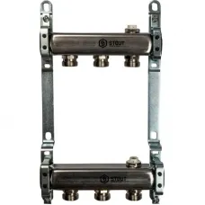 Stout SMS 0923 000003 Коллектор из нержавеющей стали для радиаторной разводки 1"/3/4"x3