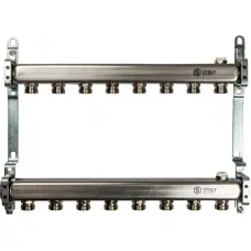 Stout SMS 0923 000008 Коллектор из нержавеющей стали для радиаторной разводки 1"/3/4"x8