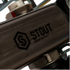 Stout SMS-0927-000009 Коллектор из нержавеющей стали с расходомерами, с клапаном вып. воздуха и сливом 1"/3/4"x9