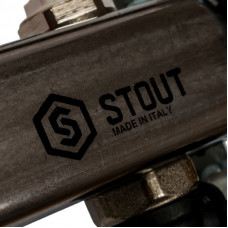 Stout SMS-0927-000011 Коллектор из нержавеющей стали с расходомерами, с клапаном вып. воздуха и сливом 1"/3/4"x11