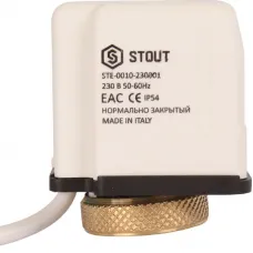 Stout STE-0010-230001 Электротермический компактный сервопривод, нормально закрытый, 230 B Stout STE-0010-230001 Электротермический компактный сервопривод, нормально закрытый, 230 B