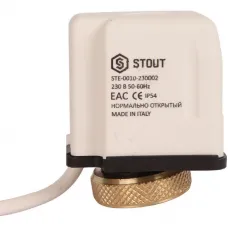 Stout STE-0010-230002 Электротермический компактный сервопривод, нормально открытый, 230 В Stout STE-0010-230002 Электротермический компактный сервопривод, нормально открытый, 230 В