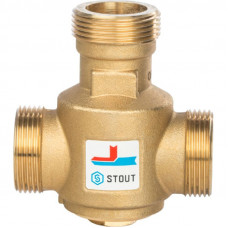 Stout SVM-0030-325504 Термостатический смесительный клапан G 1” 1/4 НР 55°С для твердотопливных котлов