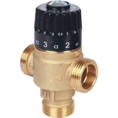 Stout SVM-0125-186520 Термостатический смесительный клапан для систем отопления и ГВС 3/4"  НР 30-65°С KV 1,8, центральное смешивание