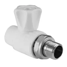 Кран шаровой для радиатора прямой 20х1/2" (60/10) Valfex белый 10149020