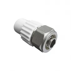 Муфта комбинированная для соединения PPR-PE труб 20х16 (150/30) Valfex белая 10162016