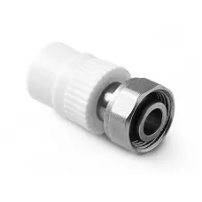 Муфта комбинированная для соединения PPR-PE труб 20х16 (150/30) Valfex белая 10162016